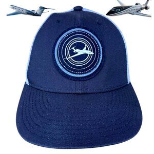 NWT Gulfstream Baseball Cap Youth Snapback Navy White Jet Pilot Aerospace Flight